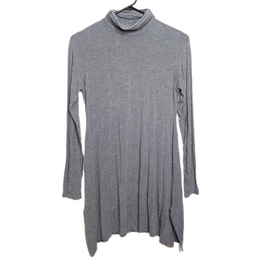 Soft Surroundings Women's Turtleneck Long Sleeve Gray Casual Tunic Dress Size XS